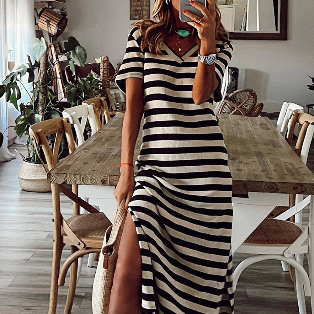 Black Stripe Maxi Dress