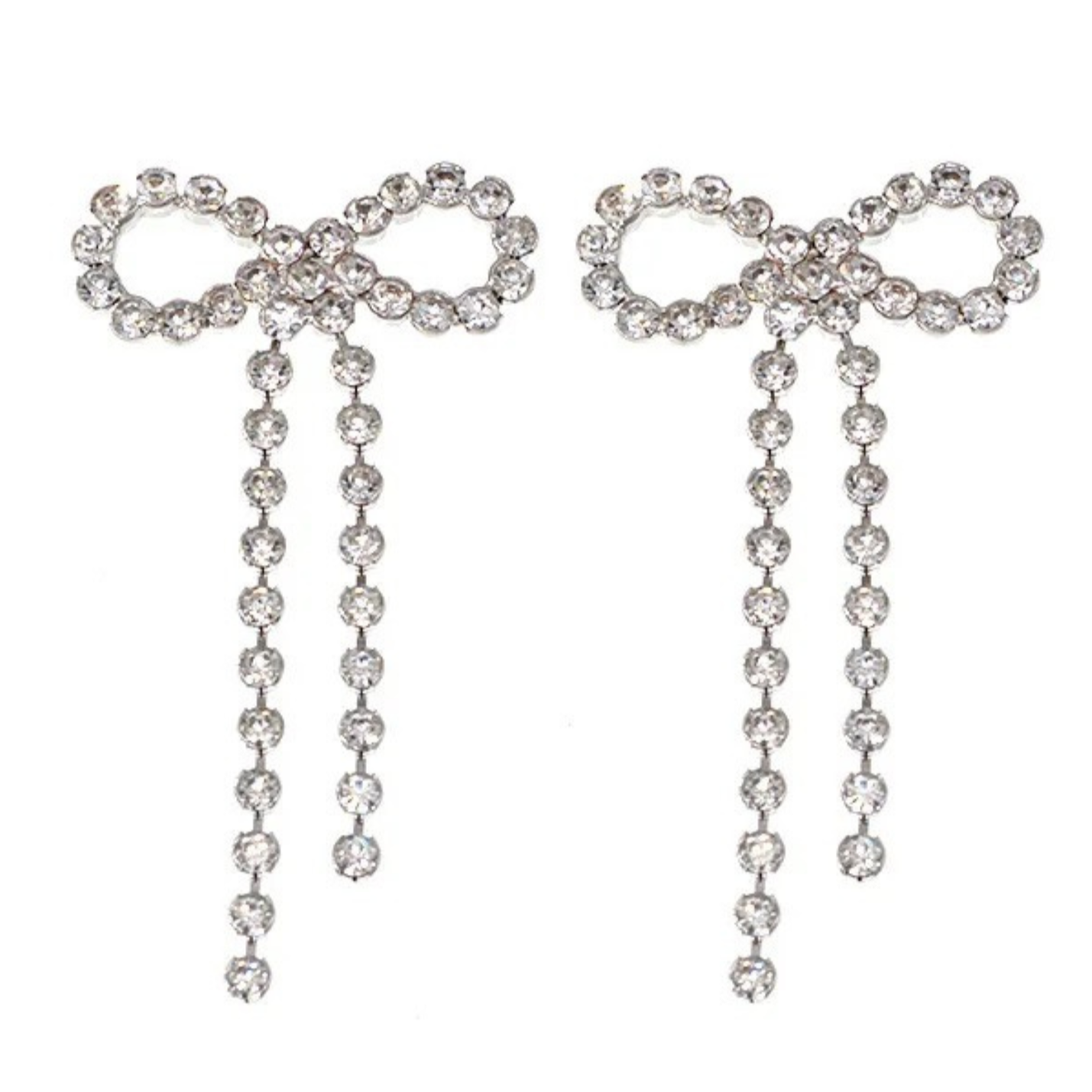 Rhinestone Bow Earrings